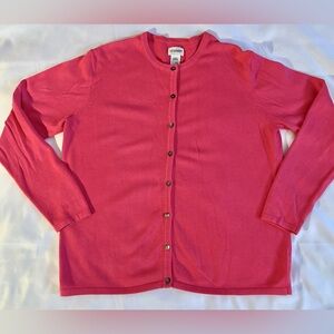 Liz Baker Pink Cardigan Sweater Size Large